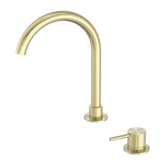 Mecca Hob Basin Nero Mixer Round Spout - Brushed Gold